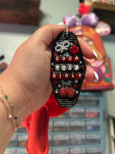 Load image into Gallery viewer, Soda Pop Girly Bag Charm | Motel Keychain Bag Charm | Cola Bag Charm | Red and Black Cherries Bag Charm | Black Bows Bag Keychains
