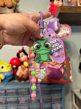 Load image into Gallery viewer, Cute, But Sassy Bag Charm | Pascal + Rapunzel | Castle Inspired Bag Charms | Purple and Green Bag Charm | Magic Inspired
