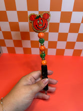 Load image into Gallery viewer, Pumpkin Head Beaded Rhinestone Pen | Magic Inspired | Castle Inspired | Not so Scary Halloween | Fall Season Office Supplies
