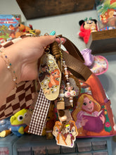 Load image into Gallery viewer, Double Trouble Chipmunks Bum Bag + Bag Charm | Large Capacity Brown Checkered Bum Bag with Bag Charm Magic Inspired
