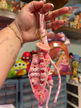 Load image into Gallery viewer, Strawberry Girl Beaded Rope Bag Charm | Strawberry Girly Beads | Motel Keychain | Viral Keychain Bag Charm
