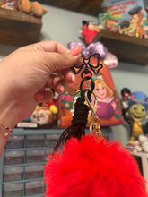 Load image into Gallery viewer, Mouse Inspired Sweethearts Bag Charm | Black &amp; Red Aesthetic | Bag Charm Accessory | Theme Park Accessory | Magic Inspired | Bows and Rhinestones
