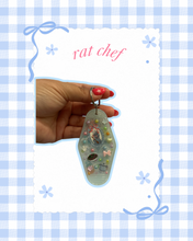 Load image into Gallery viewer, Rat Chef Ratatouille Hotel Keychain | Homemade | Little Chef | Mouse Inspired | Castle Inspired | Cooking Bag Charm
