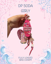 Load image into Gallery viewer, DP Soda Girly Bag Charm | Beaded Rope Bag Charm | Flowers, Bows, and Hearts Bag Charm | Girly Bag Accessories
