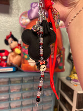 Load image into Gallery viewer, Mouse Inspired Bag Charm | Beaded Bag Charm and Custom Motel Keychain | Custom Made | Hand Beaded and Hand Decorated Magic Inspired
