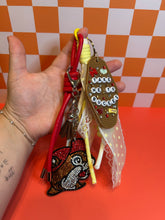 Load image into Gallery viewer, Texas Girly Bucees Bag Charm | Yellow and Red Beaver Bag Charms | Southern Girly Beaver
