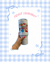 Load image into Gallery viewer, Sweet Summer Fruit Tumbler | 42oz Tumbler | Summer Fruit Water Bottle | Beaded Keychain | Summertime Water Bottle | Straw Water Bottle
