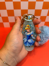 Load image into Gallery viewer, Glass Slipper Princess Premium Bag Charm | Happily Ever After Keychain | Motel Keychain Custom Made | Light Blue Accessories

