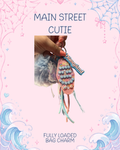 Load image into Gallery viewer, Main Street Cutie Bag Charm | Dland California Bag Charm | Pink and Blue Bag Charm | Park Princess Accessories | Castle Girly
