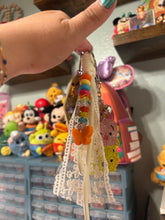 Load image into Gallery viewer, Forever Friends Signature Bag Charm | Beaded Rope &amp; Lace | Glass Beaded Chain with Acrylic Character |
