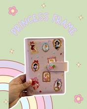Load image into Gallery viewer, Princess Inspired Gold Frame A6 Notebook Binder Journaling Bible Study Notes
