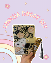 Load image into Gallery viewer, Concha Doggy Set A6 Notebook &amp; Matching Bookmark | Peanuts | Conchas Mexican Sweet Bread | Church Notes
