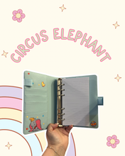 Load image into Gallery viewer, Circus Elephant A6 Notebook | Magic Castle Inspired | Church Notes | Cute Notebooks
