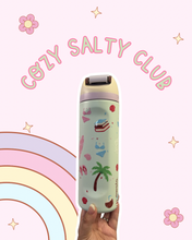 Load image into Gallery viewer, Cozy Salty Club 24oz Owala | Beach Girl | Bookstagram | Surfing | Summer Time | Water Bottle |
