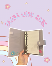 Load image into Gallery viewer, Bears Who Care A6 Notebook | Lavender Binder Notebook | Flowers &amp; Bears | Notes
