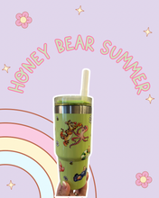 Load image into Gallery viewer, Honey Bear Summer 18oz Tumbler | Hunny Bear | Summer Time Pool | Toddler Tumbler | Magic Inspired
