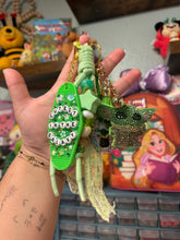 Load image into Gallery viewer, Cutest in the Galaxy Bag Charm | Magic Inspired | Little Green Galactic Friend | Beaded Rope Bag Charm
