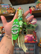 Load image into Gallery viewer, Cutest in the Galaxy Bag Charm | Magic Inspired | Little Green Galactic Friend | Beaded Rope Bag Charm
