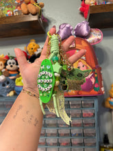 Load image into Gallery viewer, Cutest in the Galaxy Bag Charm | Magic Inspired | Little Green Galactic Friend | Beaded Rope Bag Charm
