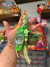 Load image into Gallery viewer, Cutest in the Galaxy Bag Charm | Magic Inspired | Little Green Galactic Friend | Beaded Rope Bag Charm
