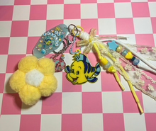 Load image into Gallery viewer, Flounder Bag Charm | Magic Inspired Yellow and Blue Fish | Mermaid Sidekick | Magic Inspired |
